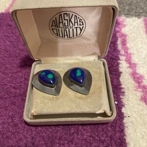 Alaska’s Finest Quality Vintage Earrings, Silver/Blue